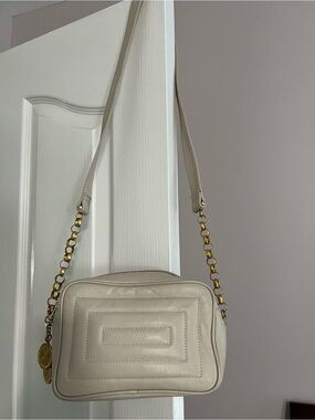 Vintage Jay Herbert by Sharif Cream Quilted Leather Crossbody Bag